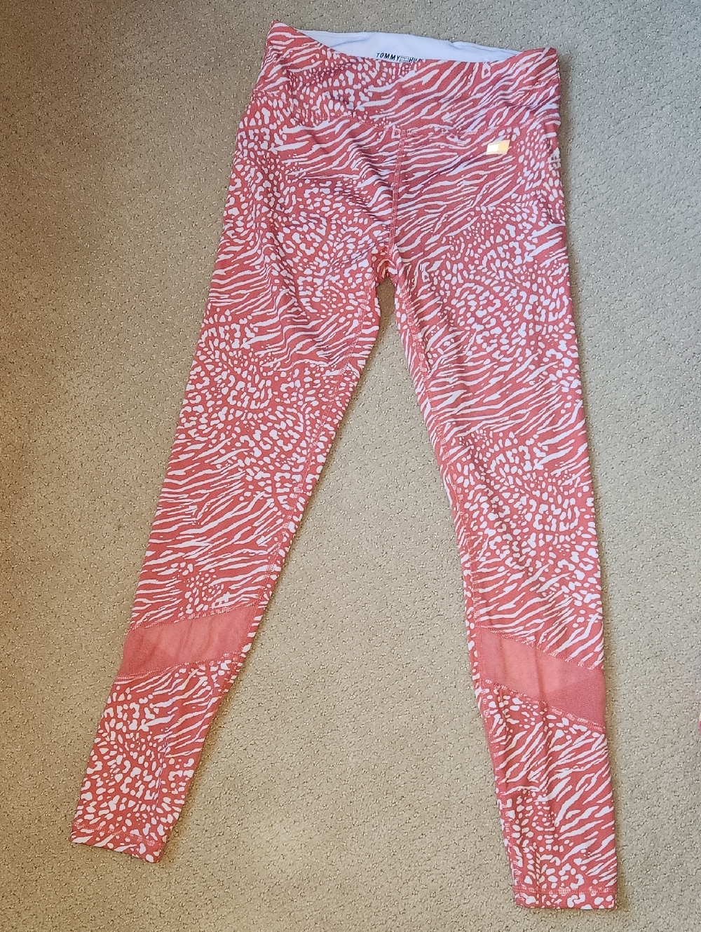Tommy Hilfiger Pink and White Animal Print Leggings